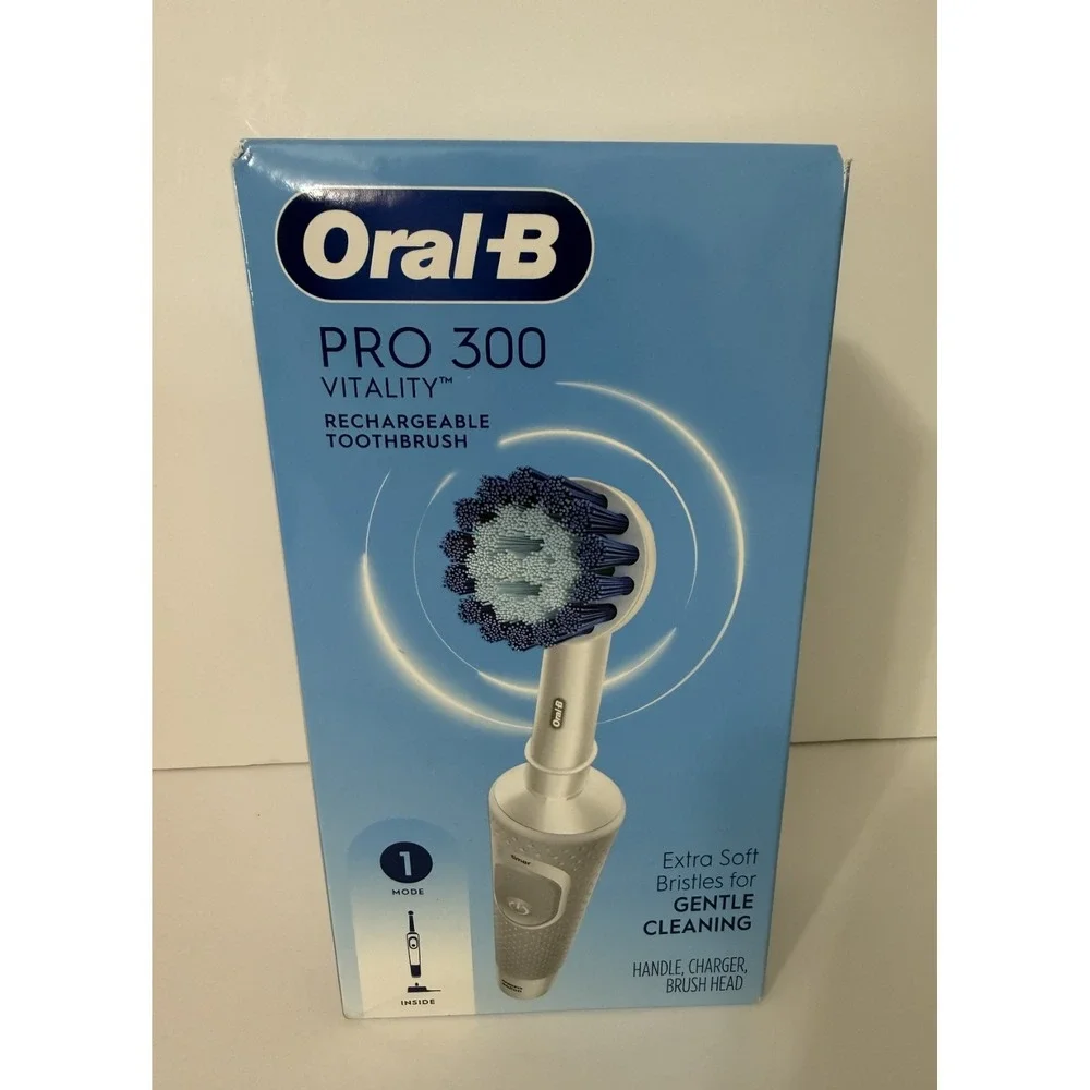 Oral-B Pro 300 Vitality Electric Toothbrush Rechargeable Oscillating Timer White